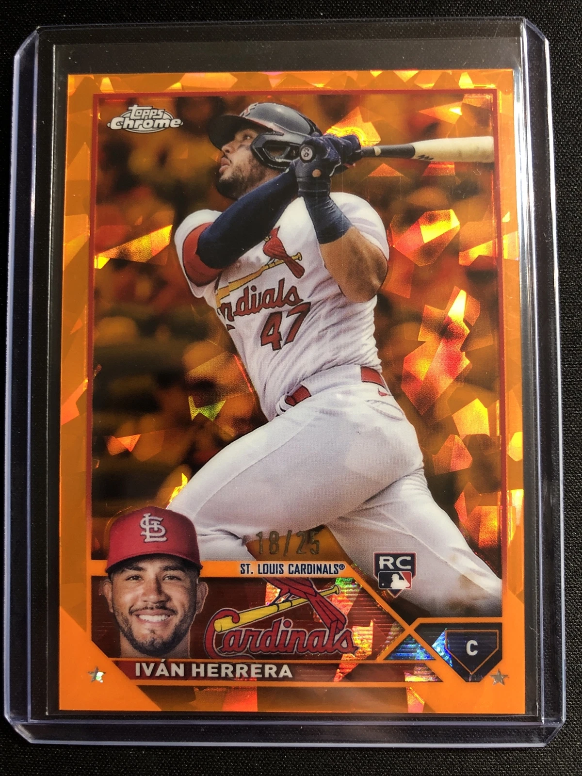 2023 Topps Chrome Sapphire Orange Refractor Ivan Herrera Rookie #18/25 Cardinals