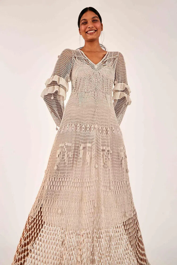 farm rio crochet maxi dress Farm Rio Crochet Maxi Dress