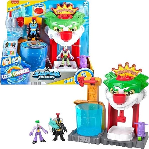 Imaginext DC Super Friends Batman The Joker Funhouse Spielset Farbwechsler Neu!