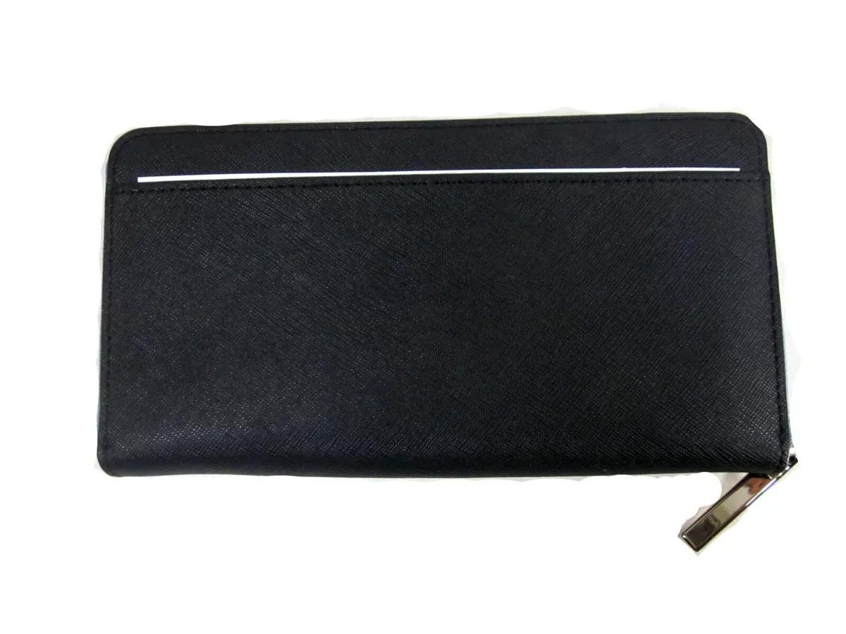 KATE SPADE WOMENS CAMERON STREET LACEY ZIP AROUND WALLET TILE BLUE BLACK NEW