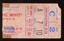 The Who / Montrose (w/Sammy Hagar) 6-14-1974 Concert Ticket Stub NY Quadrophenia