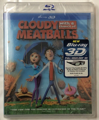 NEW SELAED CLOUDY WITH A CHANCE MEATBALLS 3D/2D BLU RAY SONY BILL HADER BUY NOW