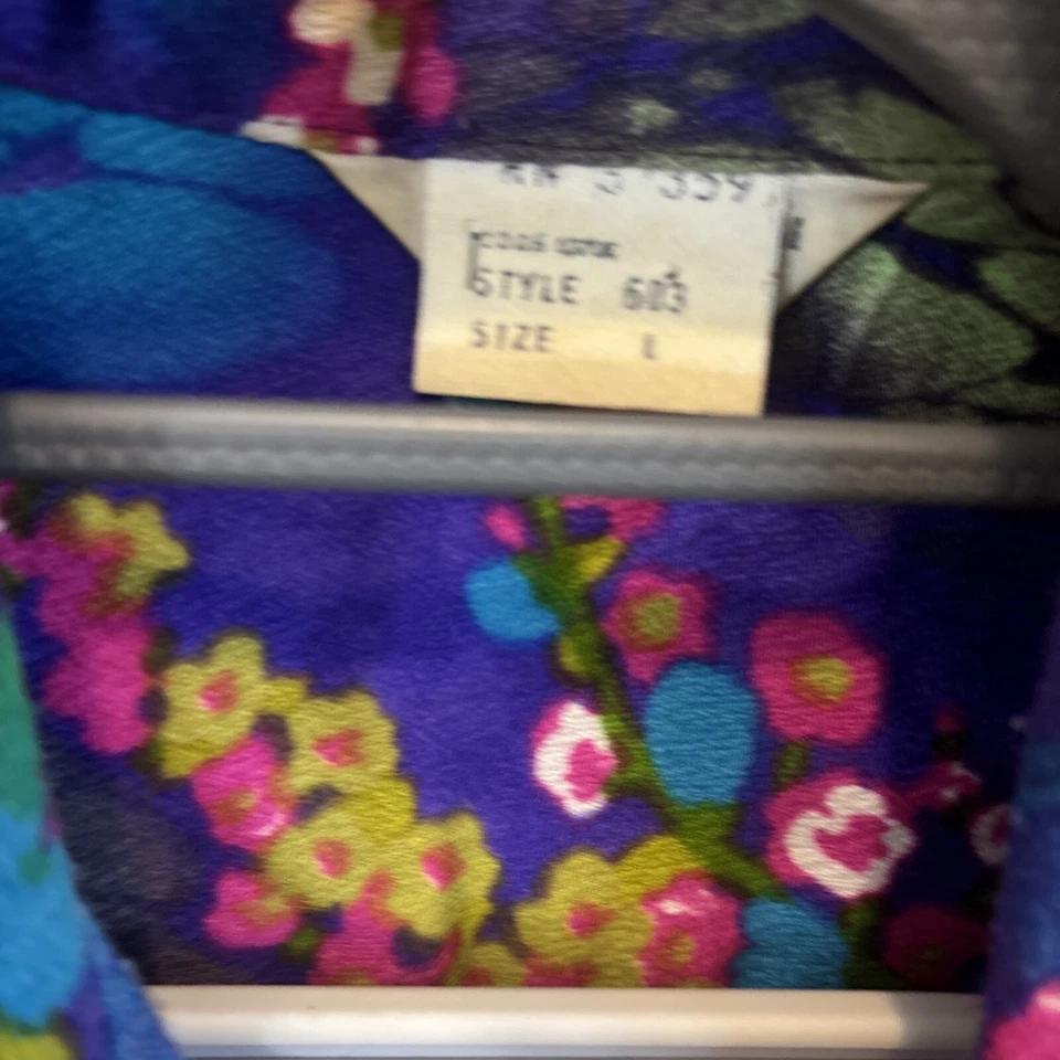 Винтажный 60-х годов корыта гавайский медовый месяц комплект макси платье и мужская рубашка фиолетовый L M - Изображение 4 из 4