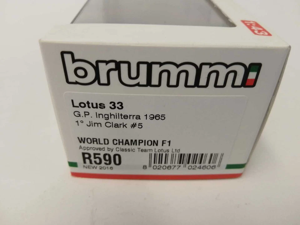 Brumm Lotus 33 #5 Jim Clark World Champion 1965 winner British GP 1/43 R590 - Immagine 3 di 3