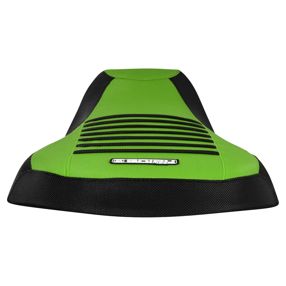 Cubierta de asiento Can Am Outlander 400 2003-2014 negra y verde con costillas negras #341 Foto 3 de 4