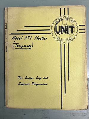 Unit Crane & Shovel 271 Crawler Parts Catalog