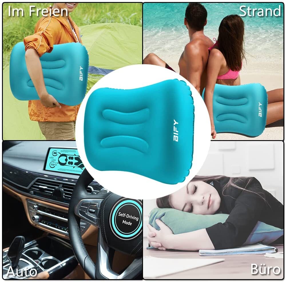 MSDADA Aufblasbare Camping Kissen - 2 Stück Ultraleichte Reisekissen Für Outdoor