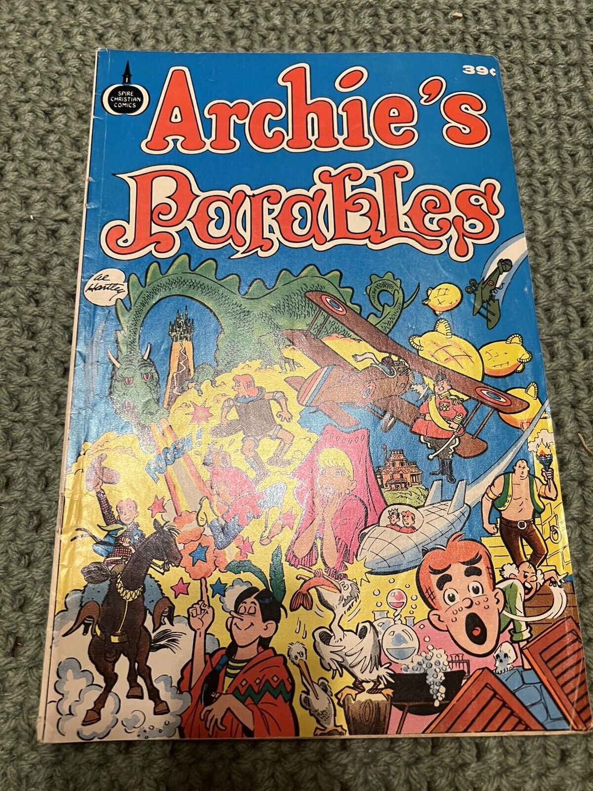 Archie's Parables 1975 Spire Christian Comic Fire Breathing Dragon Cover VG+ 🛻