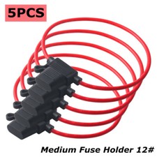 5PCS Waterproof 12 Gauge ATC/ATO In-Line Blade Fuse Holder For Car Boat