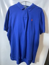 SALE XL POLO RALPH LAUREN dress SHIRT short sleeve classic blue