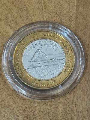 Harrah's Limited Edition $10 Pyramid Lake Reno NV .999 Silver Casino Game Token
