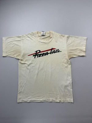 Vintage Fruit Of The Loom Shirt Mens Medium White Pizza Inn Logo Graphic Tee