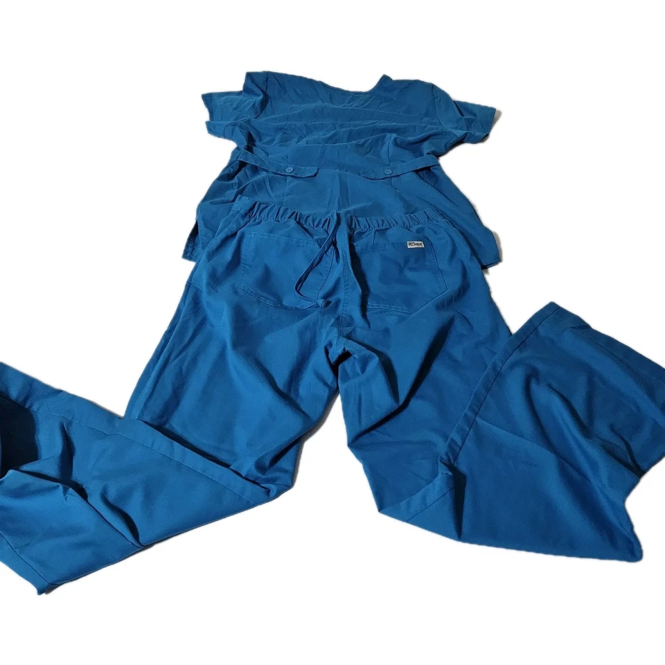 Grey's Anatomy by Barco Scrub Set Womens M Blue V Neck Top Pants Uniform - Image 2 of 4