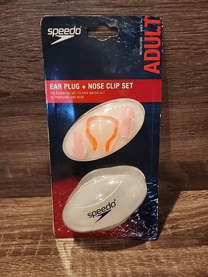 NEW Speedo Adult Ear Plug Nose Clip Combo set With Case Pink SWIM Ages 14+
