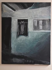 Cat Poster Acrylic Painting Original Art 30x40 Canvas