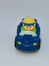 Fisher-Price Little People Wheelies Blue Race Car w/ Driver  Helmet 2009