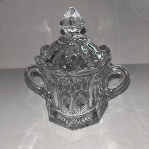 Vintage Waterford Glass Sugar Bowl w/ Lid & Handles