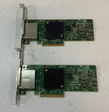 (Lot of 2) LSI SAS9207-8e 8-Port SAS /SATA 6Gbps PCIe RAID Controller Card "Q1B"