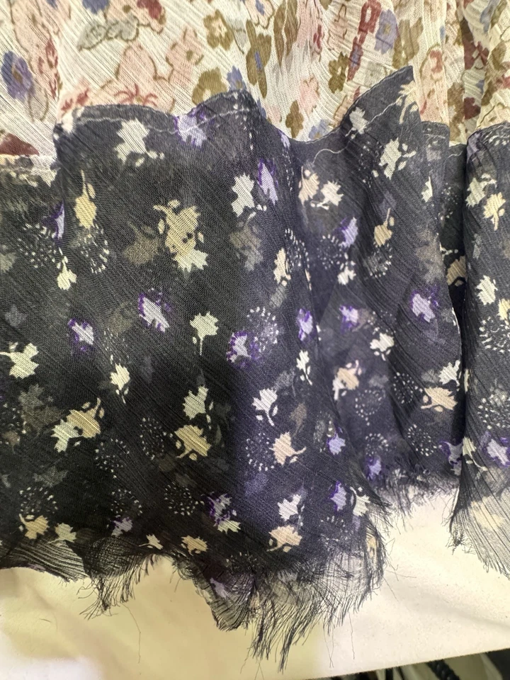 Maxi Falda Solitaria en Niveles Azul Rosa Talla S Paisley Gasa Forrada Cottage Boho Foto 4 de 4