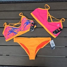 TYR Women's Mix & Match Trinityfit Orange/multicolor Bikini Set Size XL New