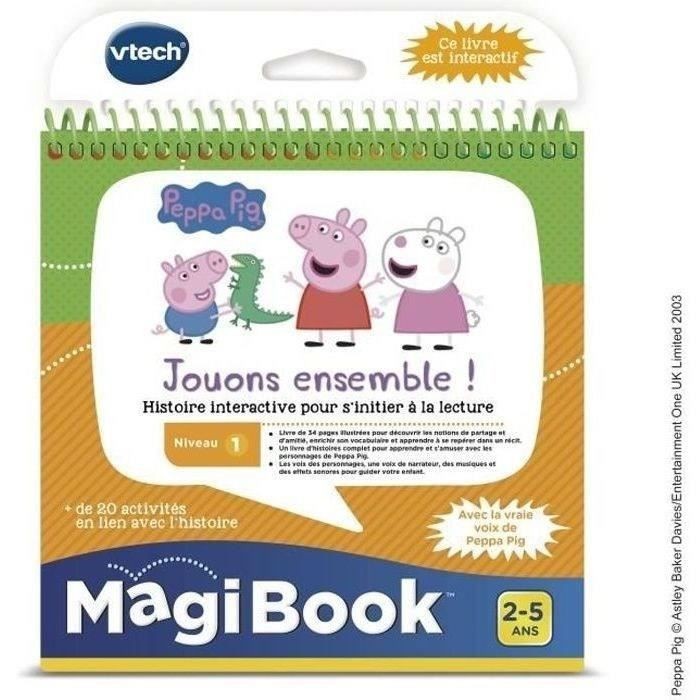 MagiBook Peppa Pig VTech Niveau 1 pour apprendre à parler et lire sans écran dès 2 ans