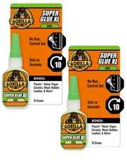 Gorilla Super Glue Gel XL, Clear Glue, 25 Gram - All Purpose (Pack of 2)