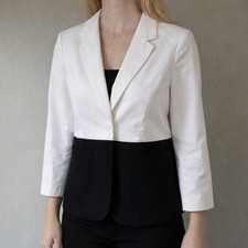 The Limited Two-Tone Black White Women's Blazer XS X-small