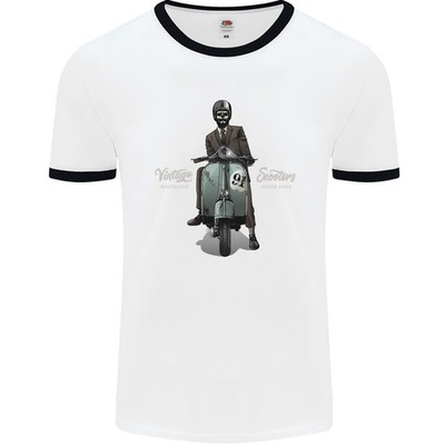 Vintage Scooters Nostalgia Speed Shop Herren Ringer T-Shirt