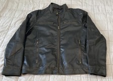 Black Rivet Faux Leather Jacket Men's Large