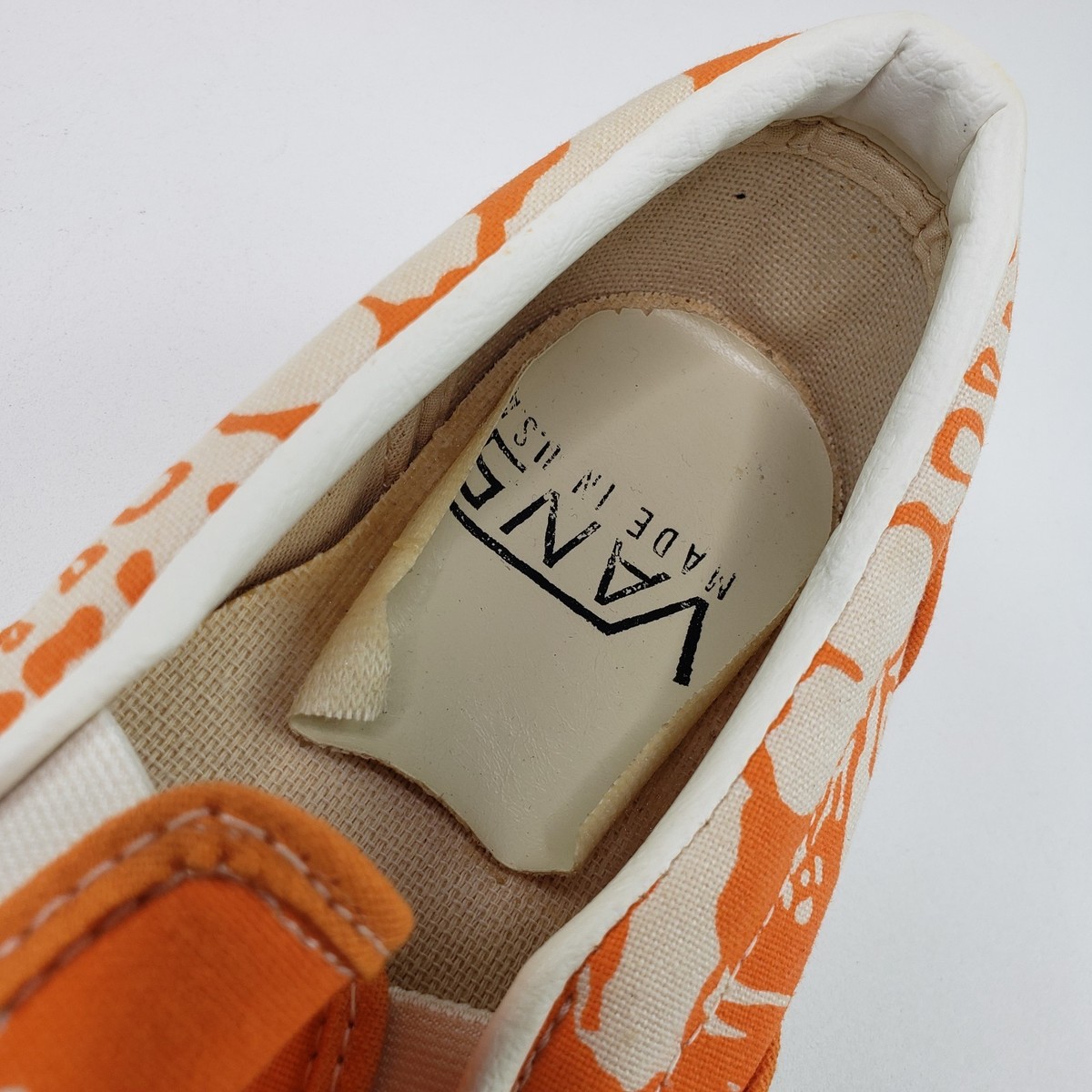 Vintage 80s Vans Goddard Slip On Tangerine Aloha Van Doren Mens 8 