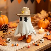 Halloween Figuren Geister Harz Herbstdekoration Statue Gruselig Tischdeko