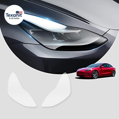 Front Headlights Clear Protection Film (PPF) Compatible with Tesla,8 Mil Thick H