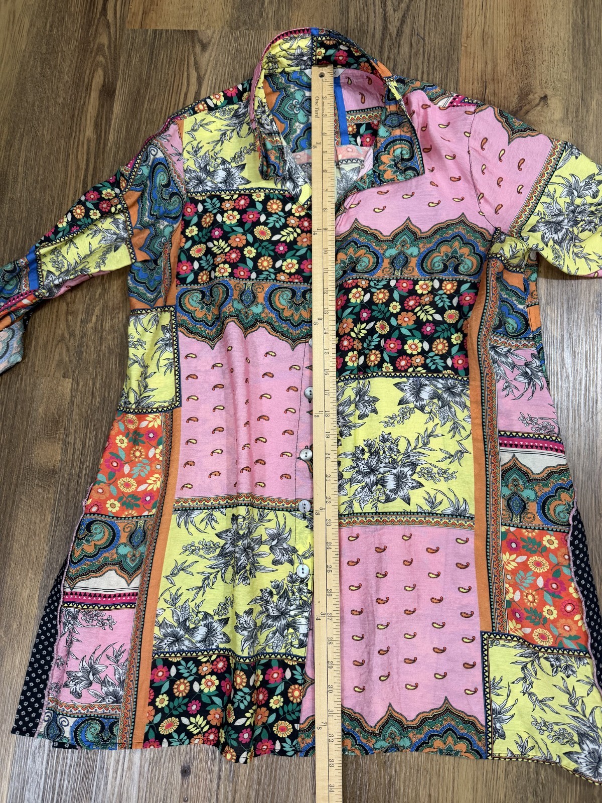 John Mark Floral Mixed Print Patchwork Tunic Top … - image 6