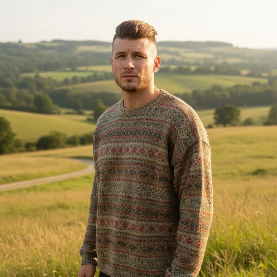 Vtg L.L. Bean Pure New Wool Fair Isle Sweater Made in Scotland Men’s Size XL - Image 2 of 4