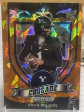 2021 Panini Prizm Draft Picks Crusade Zach Wilson #168 Orange Ice Rookie JETS