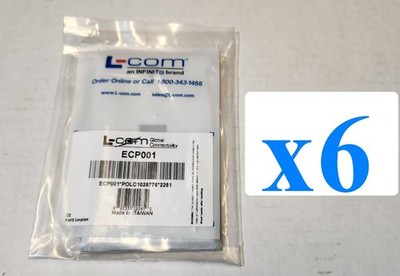 x6 New L-COM ECP001 PORT STAINLESS WALL PLATE FOR RJ45 Keystone Jack