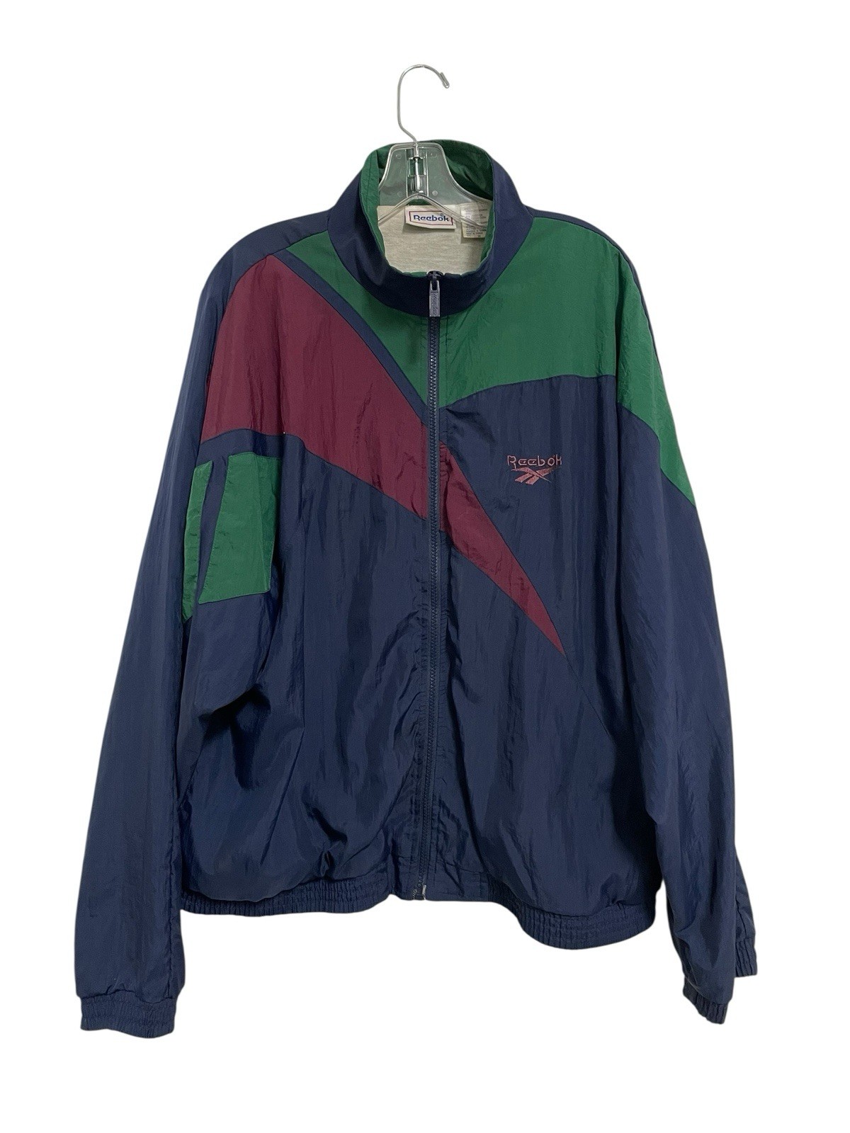 VTG 90’s Reebok Men’s Windbreaker Full Zip Retro Blue Green Size Medium
