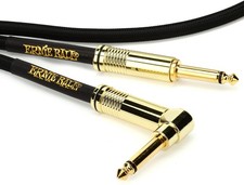 Ernie Ball P06081 Braided Straight / Angle Instrument Cable - 10' Black