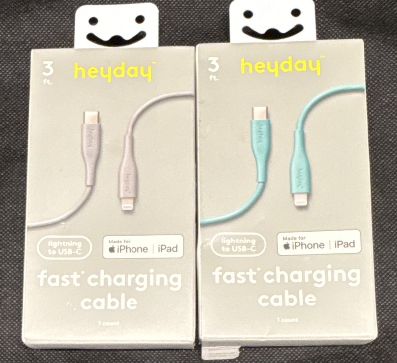Heyday 2-Pack 3ft to USB-C Cable Fast Charge PD for iPhone iPad