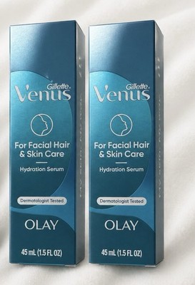 Gillette Venus Olay Facial Hair & Skin Care Hydration Serum 2 Bottles + 2 Boxes