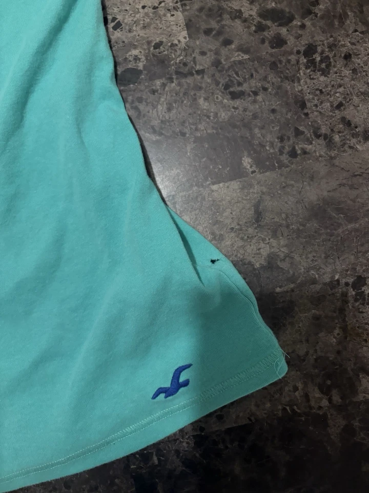 Camiseta sin mangas vintage Hollister con ribete de encaje talla L Babydoll coqueta Y2K azul verdoso Foto 2 de 4