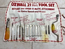 Oxwall 21 ~  7-in- 1  Tool Set with Pouch, Driver Ratchet,  and  "Speed-o-Matic"