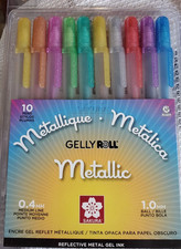 Sakura Gelly Roll Metallic Ink 0.4mm Medium Line 1.0mm Line 10 Pens 57370