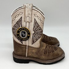 Stivali da cowboy western Dan Post Lil' Kite Days bambino 11,5 D punta quadrata marrone chiaro