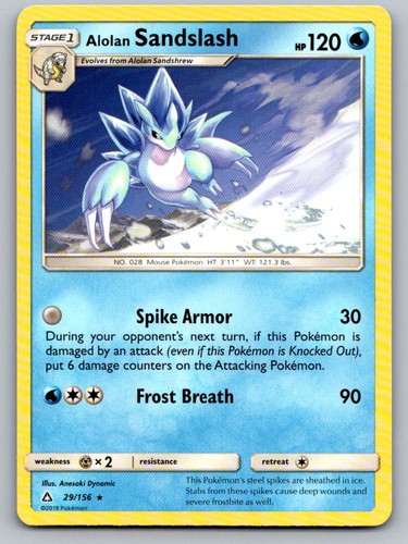 Alolan Sandslash 29/156 Rare Ultra Prism Pokemon Lightly Played