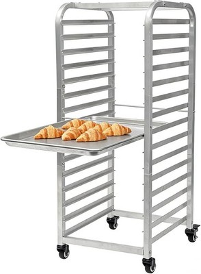 15 Ebene Aluminium Bun Pan Rack mit Rädern Mobile Kühlwagen für Küchenbäckerei