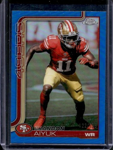 2025 Topps Chrome Brandon Aiyuk Blue Refractor #/150 49ers