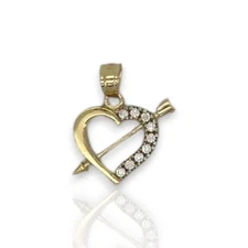 Heart Cz Pendant - 10K Yellow Gold