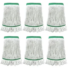 6 Pack Commercial Heavy Duty Mop Heads Heavy Cotton Looped End String Mop Hea...