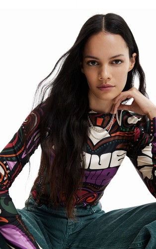 Desigual "Save Nature" long sleeve top Small - Picture 4 of 6
